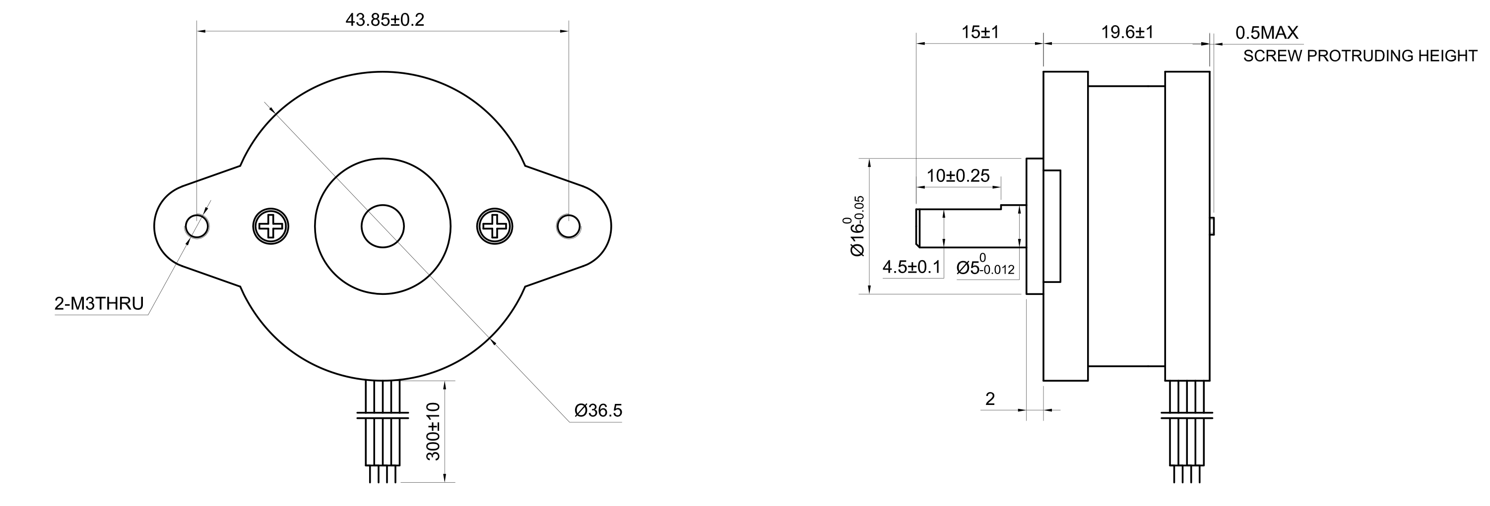 14 Single Shaft Bipolar Stepper Motor,0.9°Step,8.5N·cm Torque,0.65A Current,19.6mm Body,4_Wire