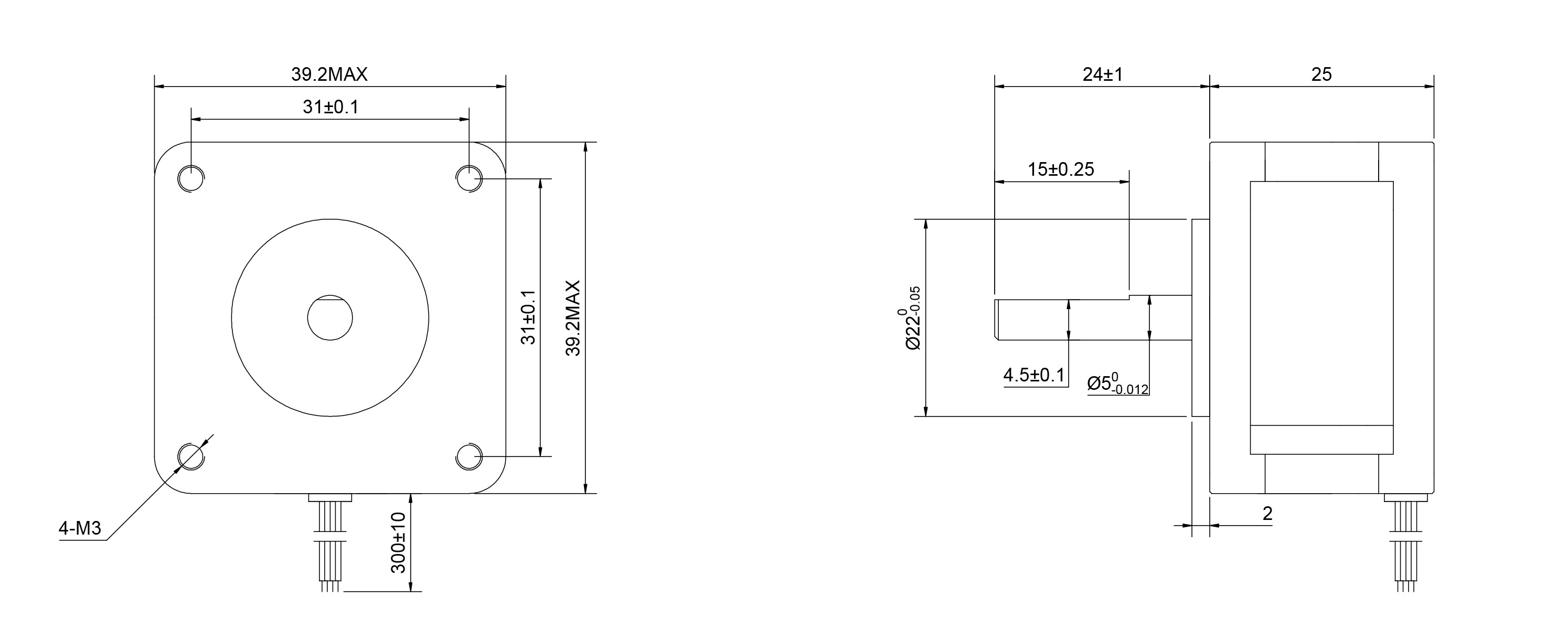 16 Single Shaft Bipolar Stepper Motor,0.9°Step,16N·cm Torque,0.6A Current,26mm Body,4_Wire