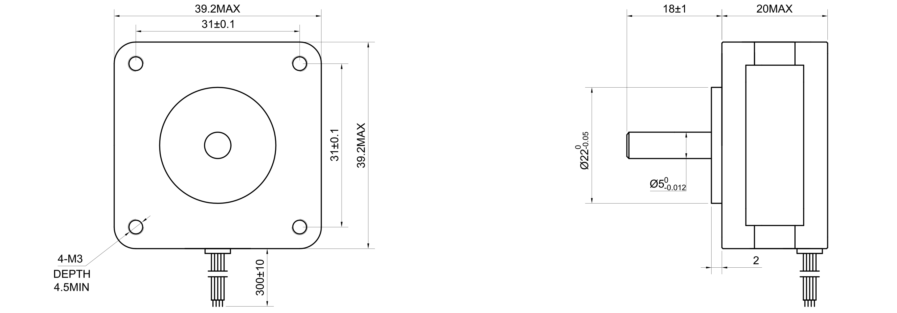 16 Single Shaft Bipolar Stepper Motor,1.8°Step,8.7N·cm Torque,0.6A Current,20mm Body,4_Wire