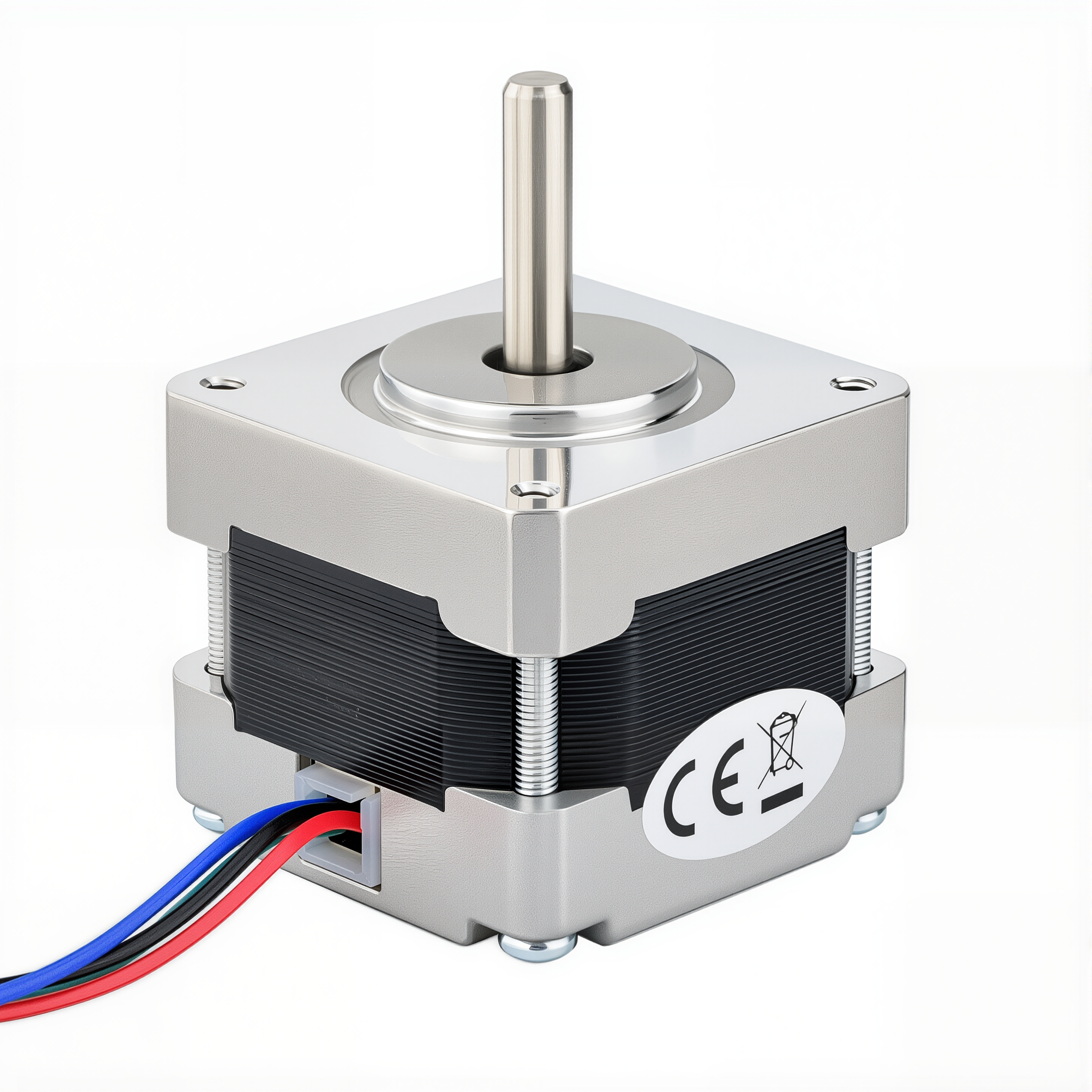 16 Single Shaft Bipolar Stepper Motor,1.8°Step,21N·cm Torque,0.4A Current,34mm Body,4_Wire