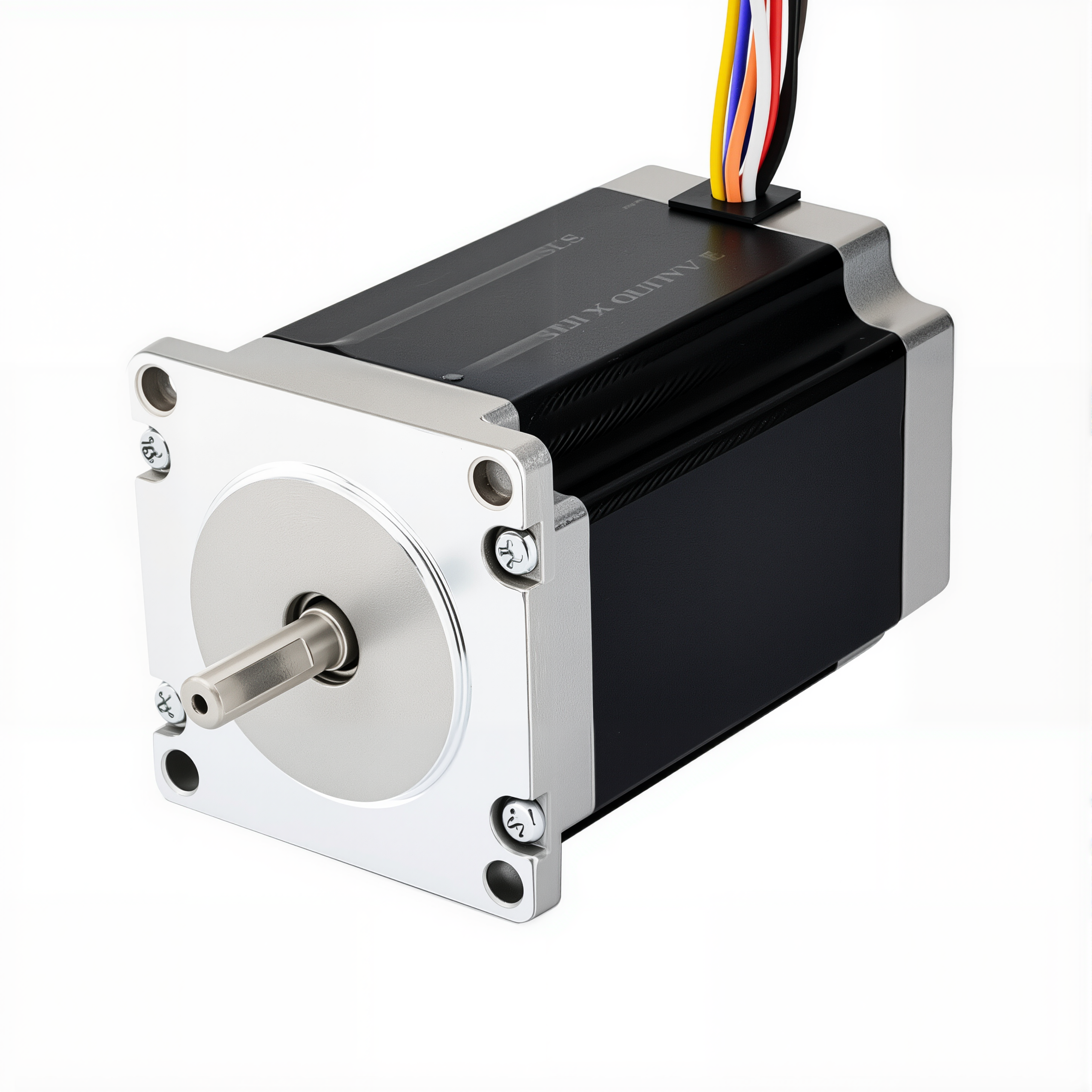 23 Dual Shaft Bipolar/Unipolar Stepper Motor,1.8°Step,283N·cm Torque,5.66A Current,84mm Body,8_Wire
