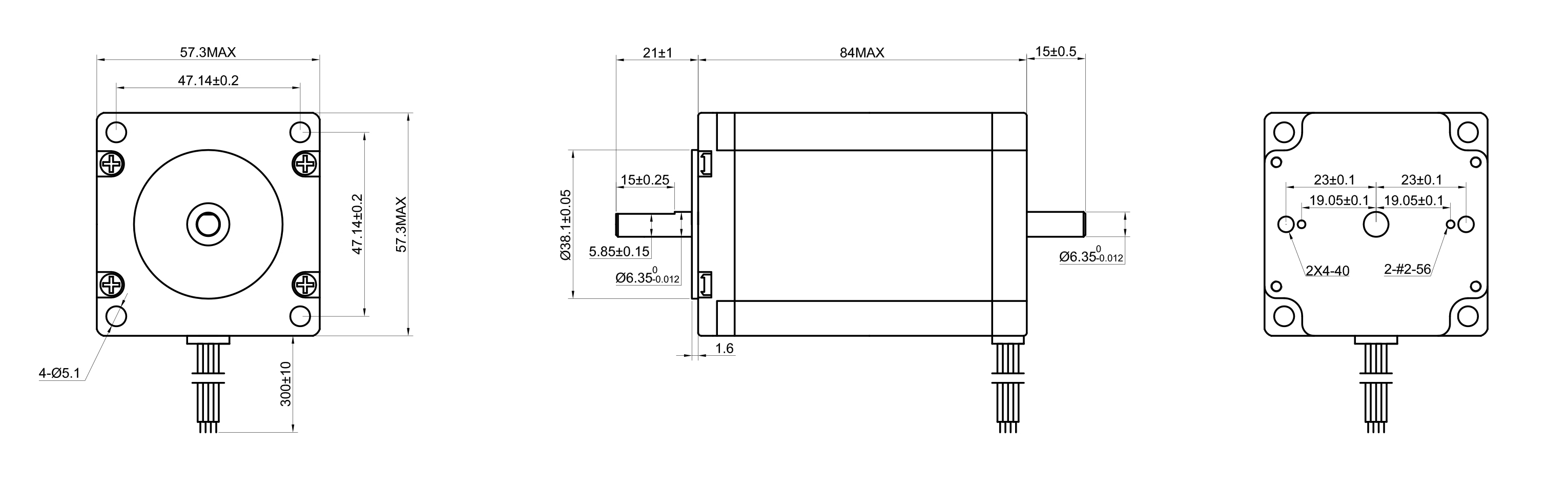 23 Dual Shaft Bipolar/Unipolar Stepper Motor,1.8°Step,283N·cm Torque,5.66A Current,84mm Body,8_Wire