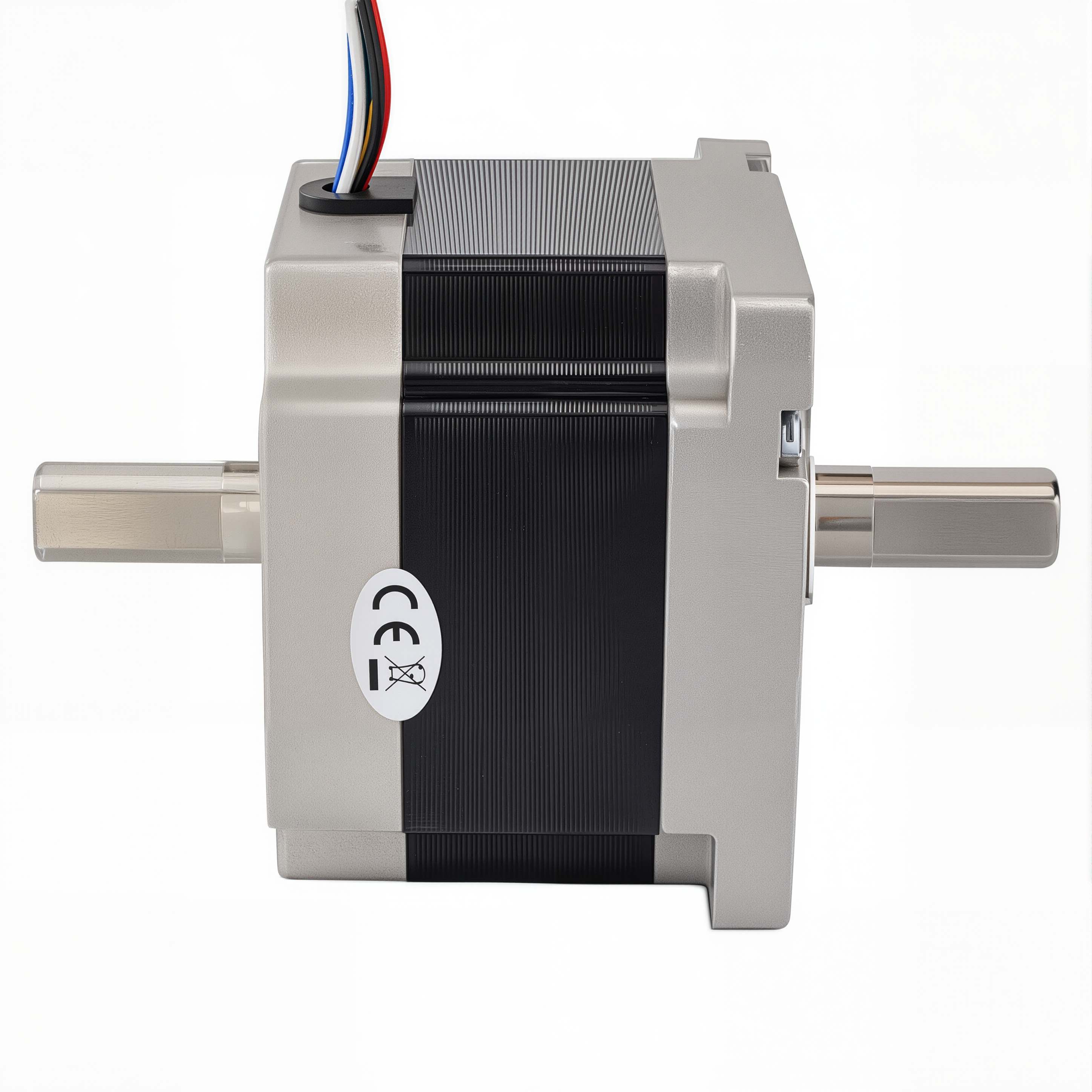 34 Dual Shaft Unipolar Stepper Motor,1.8°Step,220N·cm Torque,2A Current,66mm Body,6_Wire